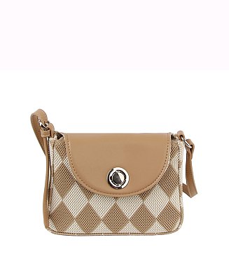 Argyle Check Flap Crossbody Bag