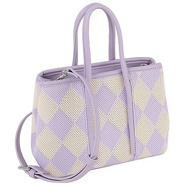 Argyle Check Tote Bag