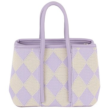 Argyle Check Tote Bag