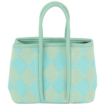 Argyle Check Tote Bag