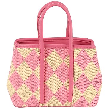 Argyle Check Tote Bag