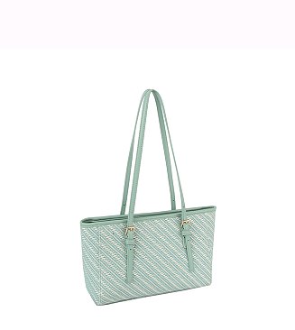 Straw Stripe Beach Tote Bag