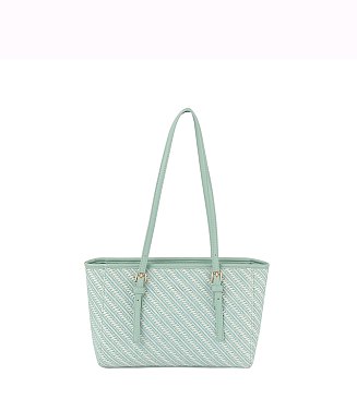 Straw Stripe Beach Tote Bag