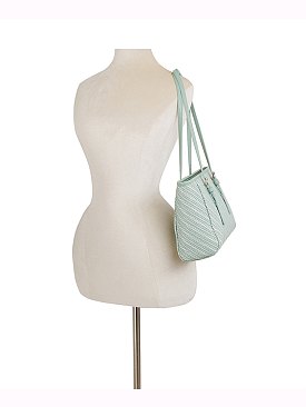 Straw Stripe Beach Tote Bag