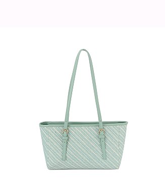 Straw Stripe Beach Tote Bag