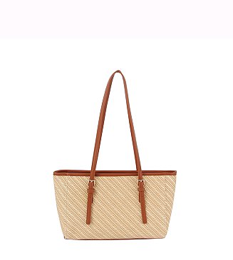 Straw Stripe Beach Tote Bag