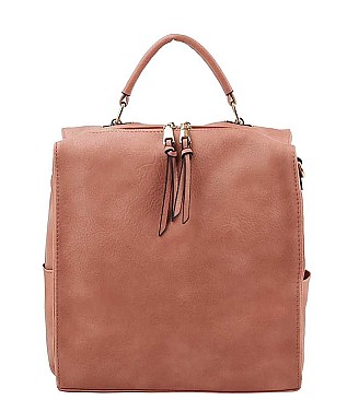 PLAIN TEXTURED SHOULDER BACKPACK