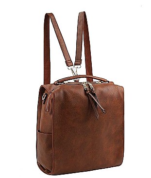 PLAIN TEXTURED SHOULDER BACKPACK