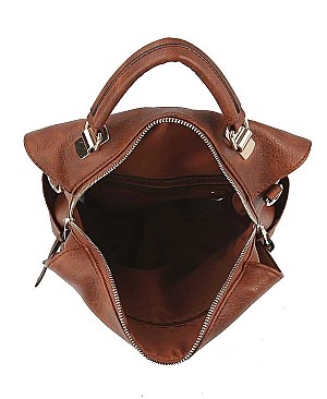 PLAIN TEXTURED SHOULDER BACKPACK
