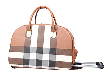 Plaid Rolling Travel Duffle Bag - Weekender Bag