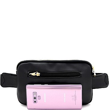 RECTANGULAR SNAKE PRINT FANNY PACK