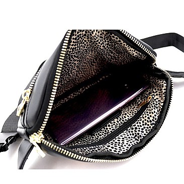 RECTANGULAR SNAKE PRINT FANNY PACK