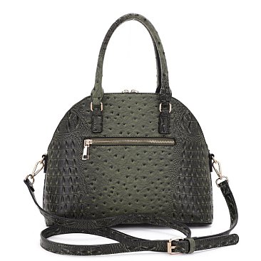 Ostrich Print Satchel