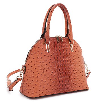 Ostrich Print Satchel
