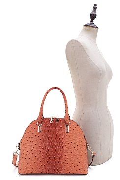 Ostrich Print Satchel