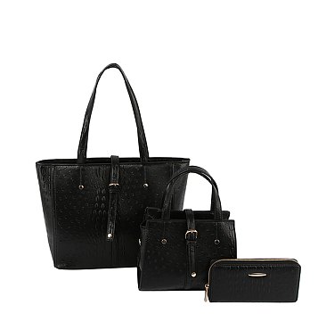Ostrich Croc 3-in-1 Shopper Set
