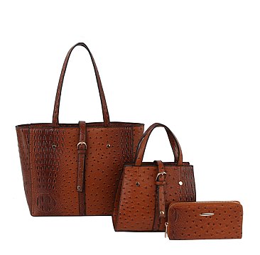 Ostrich Croc 3-in-1 Shopper Set