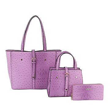 Ostrich Croc 3-in-1 Shopper Set