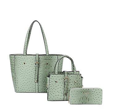 Ostrich Croc 3-in-1 Shopper Set
