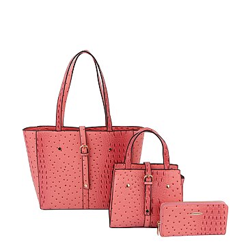 Ostrich Croc 3-in-1 Shopper Set