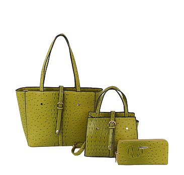 Ostrich Croc 3-in-1 Shopper Set