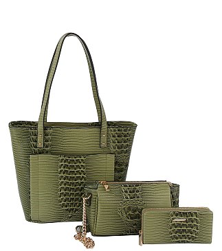 Alligator Croc 3-in-1 Shopper Set