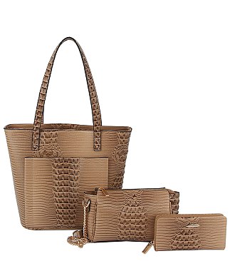 Alligator Croc 3-in-1 Shopper Set