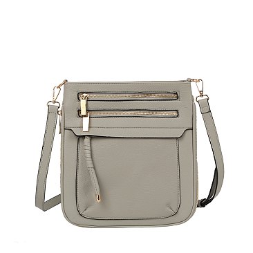 Fashion Zip Pocket Crossbody Bag