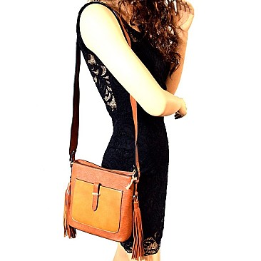 LMJ009-LP Dual Tassel Cross-body Shoulder Bag