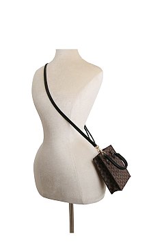 Fashion Monogram Mini Satchel Crossbody Bag Cell Phone Purse