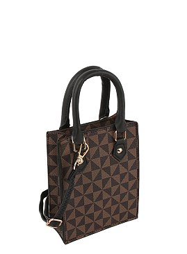 Fashion Monogram Mini Satchel Crossbody Bag Cell Phone Purse