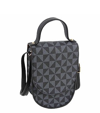 Fashion Monogram Top Flap Crossbody Bag Cell Phone Purse