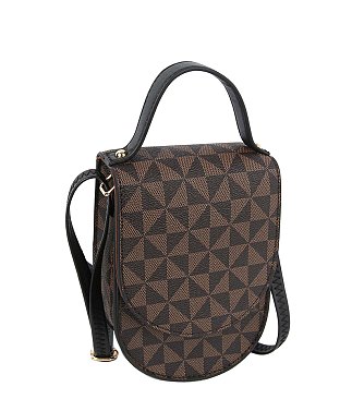 Fashion Monogram Top Flap Crossbody Bag Cell Phone Purse