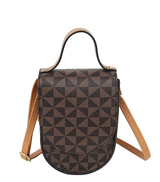 Fashion Monogram Top Flap Crossbody Bag Cell Phone Purse