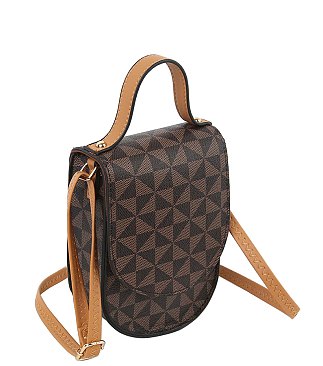 Fashion Monogram Top Flap Crossbody Bag Cell Phone Purse