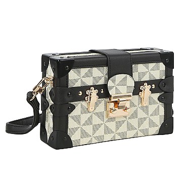 Trendy Monogram Boxy Crossbody Satchel