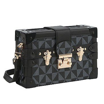 Trendy Monogram Boxy Crossbody Satchel