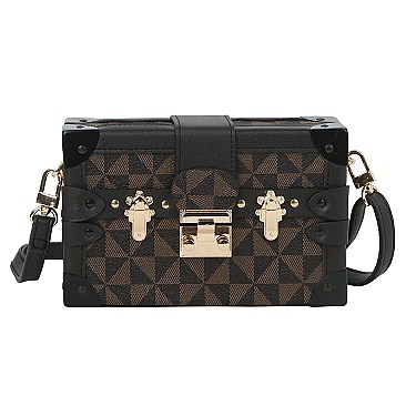 Trendy Monogram Boxy Crossbody Satchel