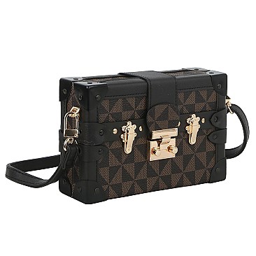 Trendy Monogram Boxy Crossbody Satchel