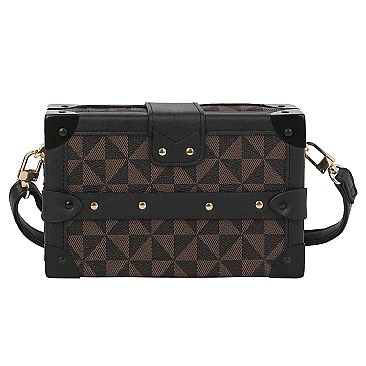 Trendy Monogram Boxy Crossbody Satchel
