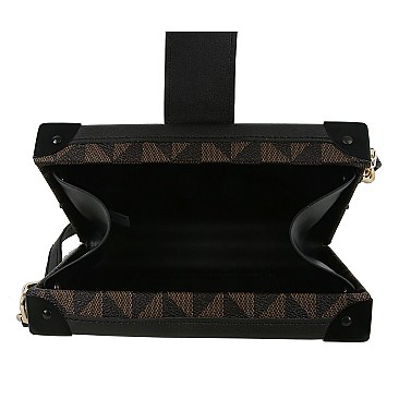Trendy Monogram Boxy Crossbody Satchel