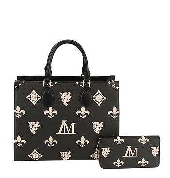 2 IN 1 MONOGRAM CLASSIC TOTE WITH MATCHING PURSE