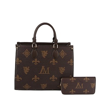 2 IN 1 MONOGRAM CLASSIC TOTE WITH MATCHING PURSE