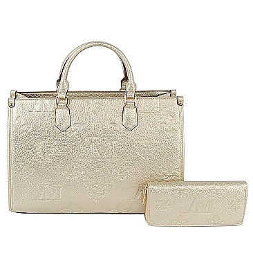 Embossed Monogram 2-in-1 Tote Satchel