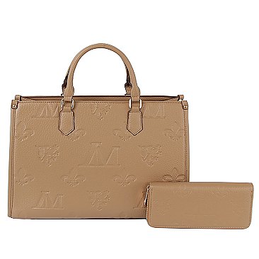 Embossed Monogram 2-in-1 Tote Satchel