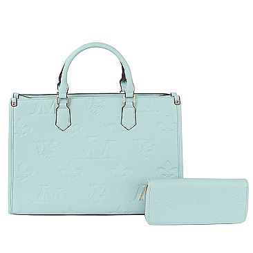 Embossed Monogram 2-in-1 Tote Satchel