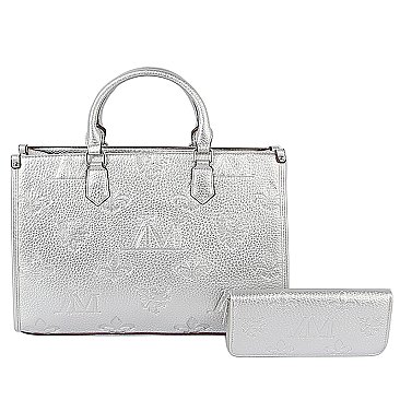 Embossed Monogram 2-in-1 Tote Satchel