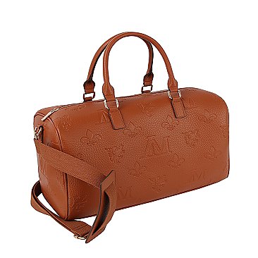 Embossed Monogram Duffle Overnight Bag