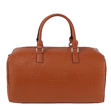 Embossed Monogram Duffle Overnight Bag