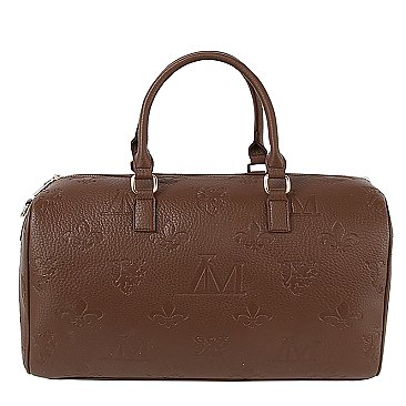 Embossed Monogram Duffle Overnight Bag